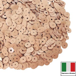 Пайетки Италия лаковые 5 мм цвет Tortora (Крем-карамель) 3 грамма