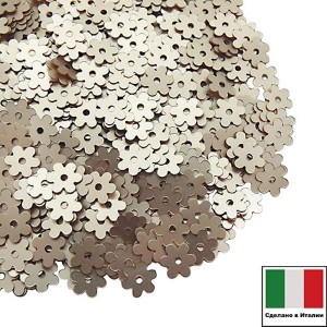 Пайетки 5 мм Италия Цветочки цвет 806W Oro Rosa Satinato (Светлое розовое золото сатин) 3 грамма/упаковка Пайетки 5 мм Италия Цветочки цвет 806W Oro Rosa Satinato (Светлое розовое золото сатин) 3 грамма/упаковка