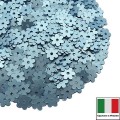 Пайетки 5 мм Италия Цветочки цвет 606W Azzurro Satinato (Голубой сатин) 3 грамма/упаковка