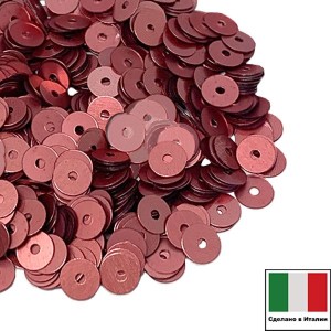 Пайетки  плоские 3 мм  цвет O12 opaco/матовые, розовый 3 грамма Италия