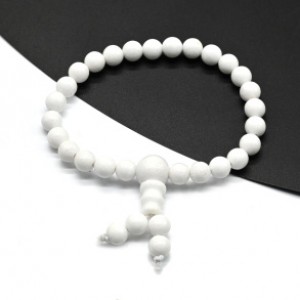 Браслет из агата белого (имитация) шарик 6мм