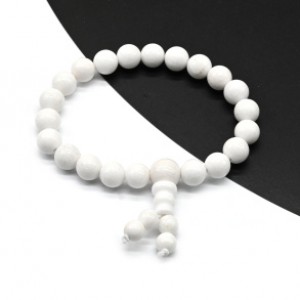 Браслет из агата белого (имитация) шарик 8мм