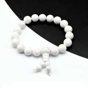 Браслет из агата белого (имитация) шарик 10мм