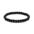 Браслет из агата черного (имитация) шарик 6мм