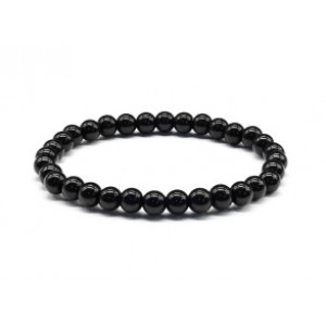 Браслет из агата черного (имитация) шарик 6мм