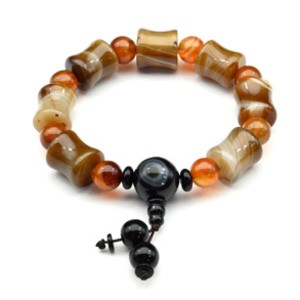 Браслет из агата цилиндр 14*15мм, шарик 10мм цвет карамельный, 17см Браслет из агата цилиндр 14*15мм, шарик 10мм цвет карамельный, 17см