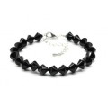 Браслет из агата черного (имитация) огранка 8*8мм, 18см