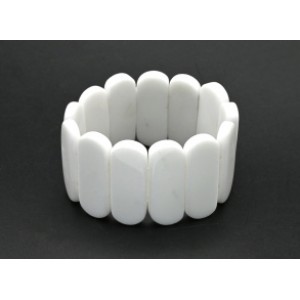 Браслет сегмент 34*13мм из агата белого (имитация)