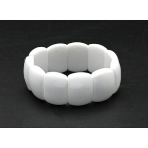 Браслет сегмент 25*16мм из агата белого (имитация)