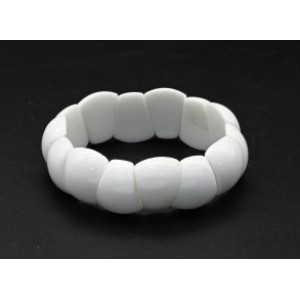 Браслет веер 20мм из агата белого (имитация)