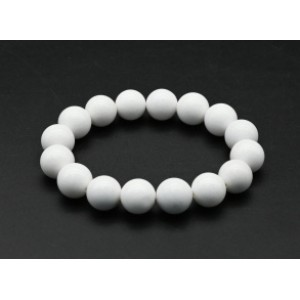 Браслет шарик 12мм из агата белого (имитация)