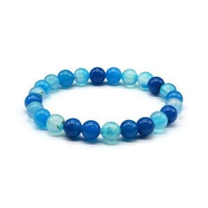 Браслет шарик 8мм из агата тонированого цвет голубой Браслет шарик 8мм из агата тонированого цвет голубой