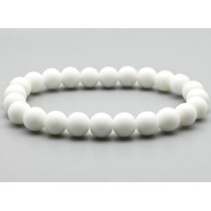 Браслет шарик 8мм из агата белого (имитация) Браслет шарик 8мм из агата белого (имитация)