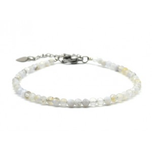 Браслет из голубого агата ( сапфирин ) шарик гр.3мм, 16,5см