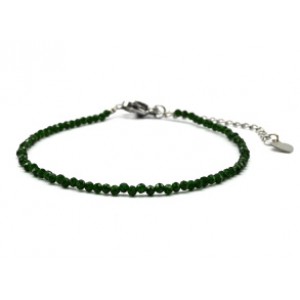 Браслет из авантюрина зеленого шарик гр.2мм, 17см (иск.)
