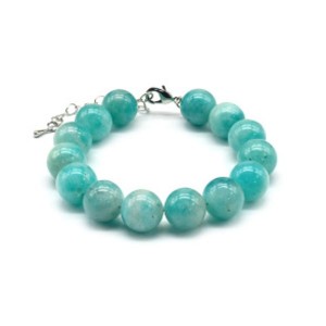 Браслет из Амазонита шарик 12мм, 18см, 33г