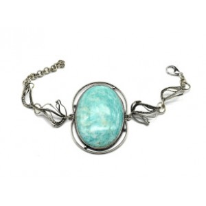 Браслет с амазонитом, 17 см
