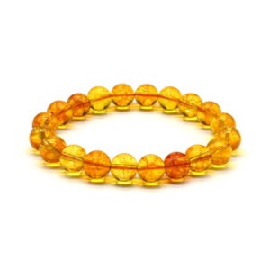 Браслет шарик 10мм из цитрина (имитация) Браслет шарик 10мм из цитрина (имитация)