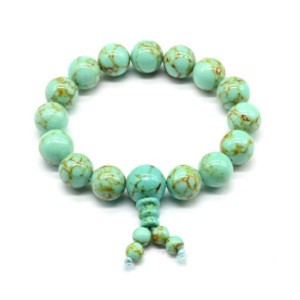 Браслет из бирюзы иранской (имитация) шарик 12мм