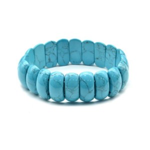 Браслет узкие выпуклые сегменты 21*8мм из бирюзы (имитация)