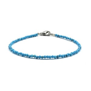 Браслет из бирюзы (имитация) шарик гр.2мм, 17см