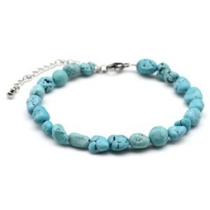 Браслет из бирюзы искусственной галтовка 6*5-7*8мм, 18см