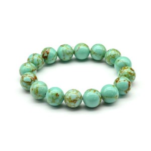 Браслет шарик 12мм из бирюзы иранской (имитация)