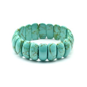 Браслет узкие выпуклые сегменты 21*8мм из бирюзы иранской (имитация)