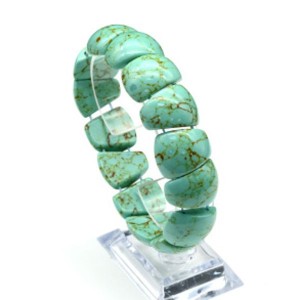 Браслет веер 20мм из бирюзы иранской (имитация)