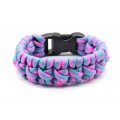 Женский браслет из паракорда 18-19см, цвет бирюзово-розовый (иск.)