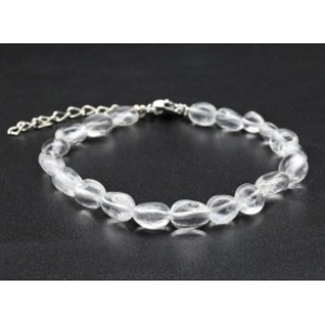 Браслет с горным хрусталем галтовка 5*6-7*9мм, 18-19 см