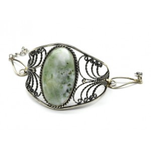 Браслет жадеит, 17 см.