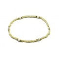 Браслет из циркона с майоркой шарик гр.2мм цвет желтый (иск.)