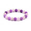 Браслет шарик 10мм из розового кварца и кальцита