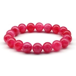 Браслет из кальцита тонированного шарик 10мм цвет красный