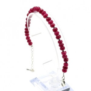 Браслет из кальцита рондель гр.6*4мм цвет розовый, 18см