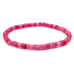 Браслет из кальцита рондель гр.4,5*3мм цвет малиновый, 17см