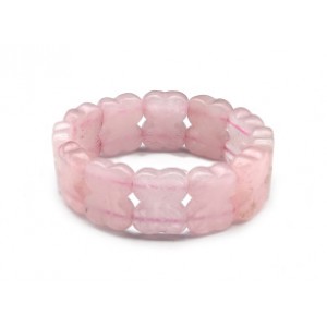 Браслет бабочка 21*17мм из розового кварца