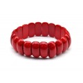 Браслет узкие выпуклые сегменты 21*8мм из коралла (имитация)