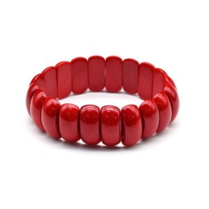 Браслет узкие выпуклые сегменты 21*8мм из коралла (имитация)