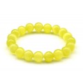 Браслет шарик 10мм из кошачьего глаза цв.лимонный, 17см.