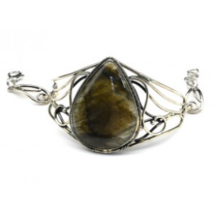 Браслет из лабрадорита " Капля ", 18,5 см.