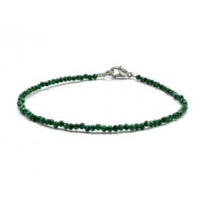 Браслет из малахита шарик гр.2мм, 17см (иск.)