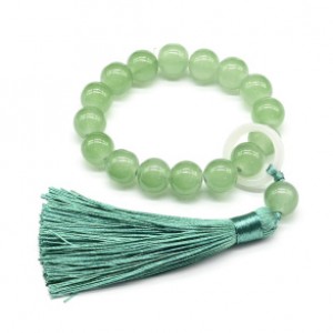 Браслет-четки из полимера шарик 12мм цвет нефрит, 16 бусин (иск.)