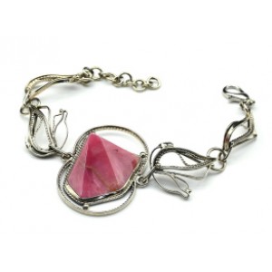 Браслет родонит, 15,5см.