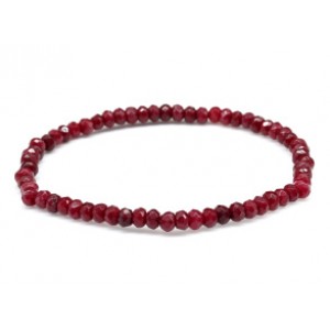 Браслет из кальцита рондель гр.4,5*3мм цвет рубиновый, 17см