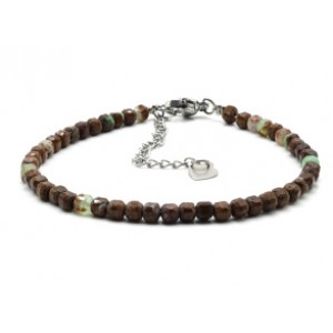 Браслет из хризоколлы кубик гр.3мм, 17см