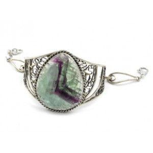 Браслет с флюоритом капля, 17см.