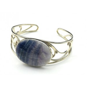 Браслет с флюоритом овал, 17,5 см.