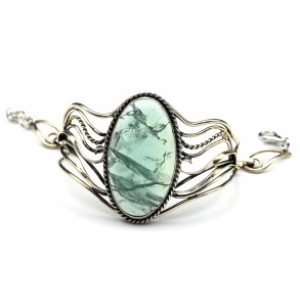 Браслет с флюоритом овал, 18,5см.